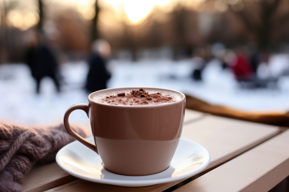 Hot chocolate drink cup coffee. AI generated Image by rawpixel.