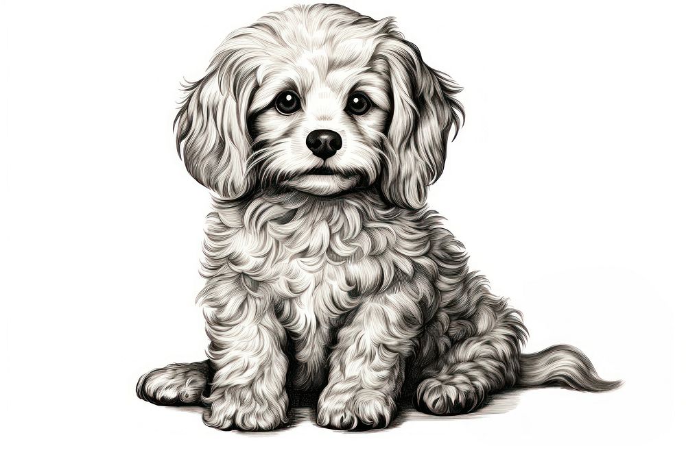 Cute dog drawing mammal animal. AI generated Image by rawpixel.