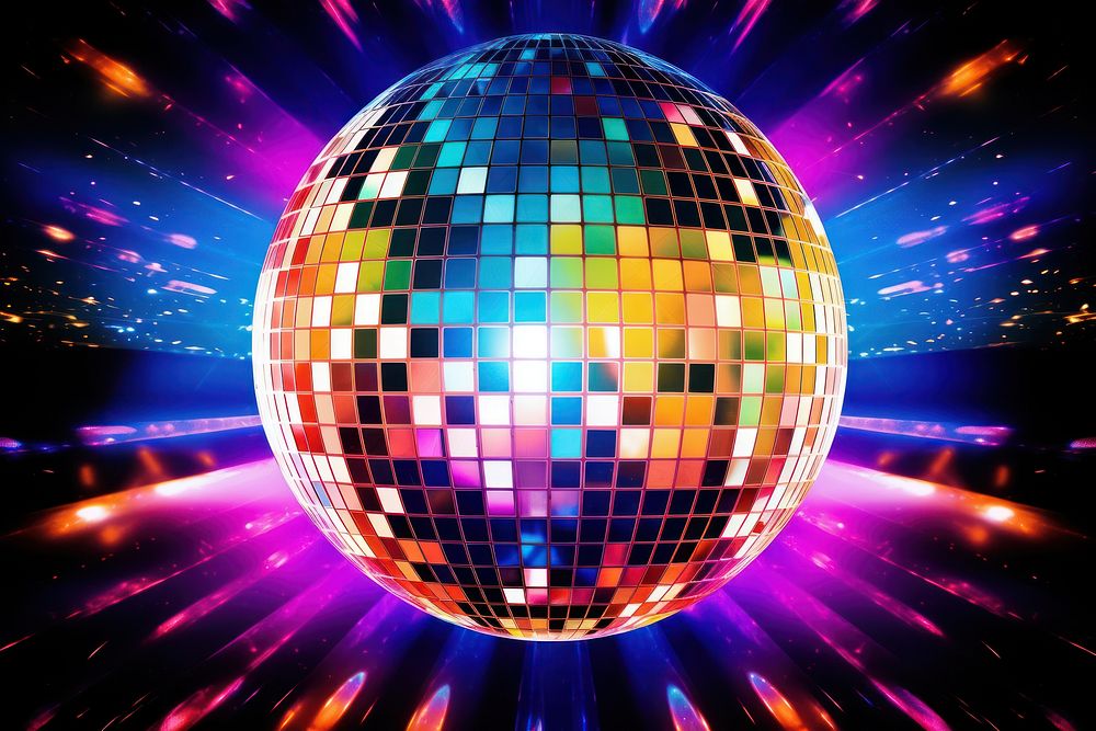 Disco ball nightclub sphere art. AI generated Image by rawpixel.