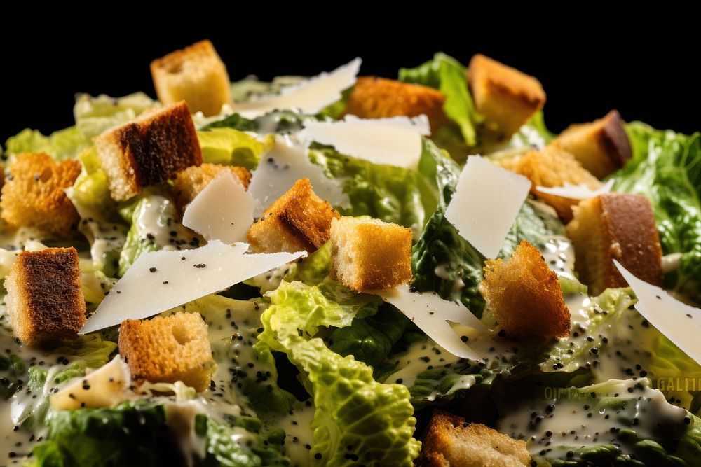 Caesar salad food vegetable freshness. AI generated Image by rawpixel.