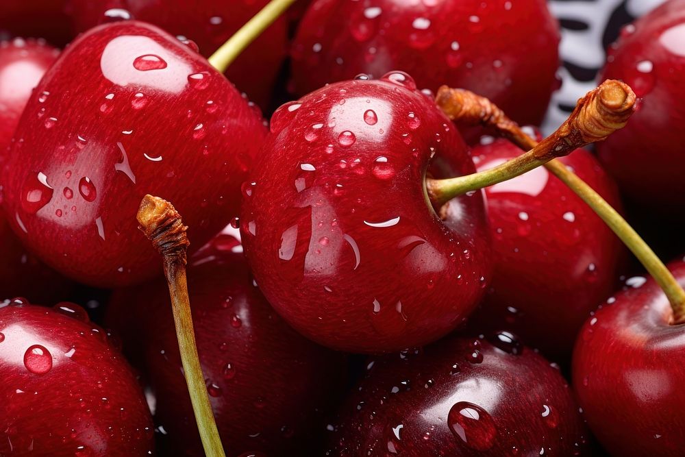Cherries food cherry fruit. AI generated Image by rawpixel.