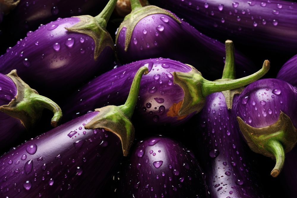 Eggplants food vegetable purple. AI generated Image by rawpixel.