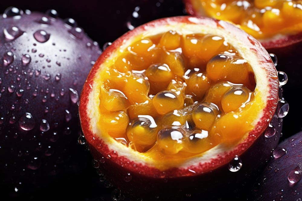Passion fruit food plant pomegranate. AI generated Image by rawpixel.