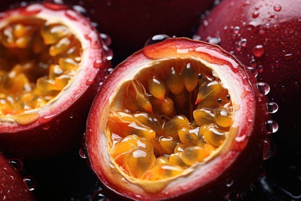 Passion fruit food pomegranate plant. AI generated Image by rawpixel.
