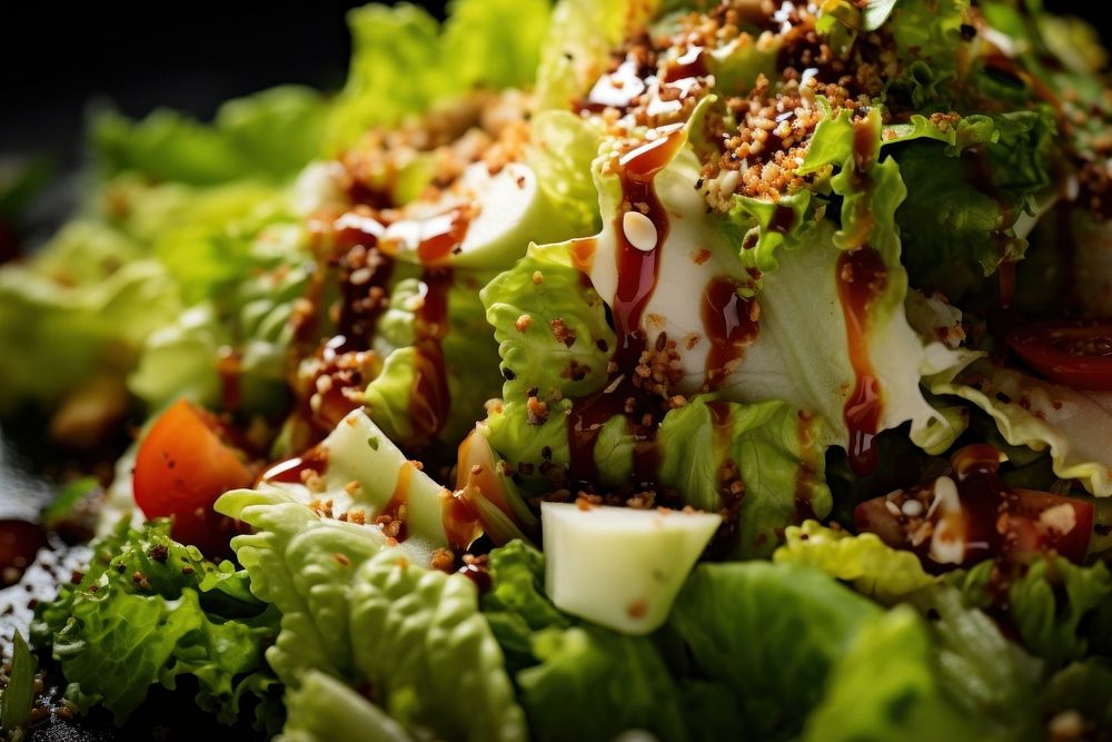 Thousand island salad food vegetable lettuce. AI generated Image by rawpixel.