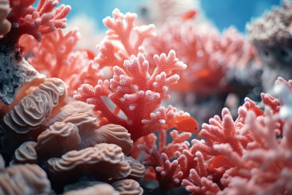 Healthy coral and fish outdoors nature ocean. AI generated Image by rawpixel.