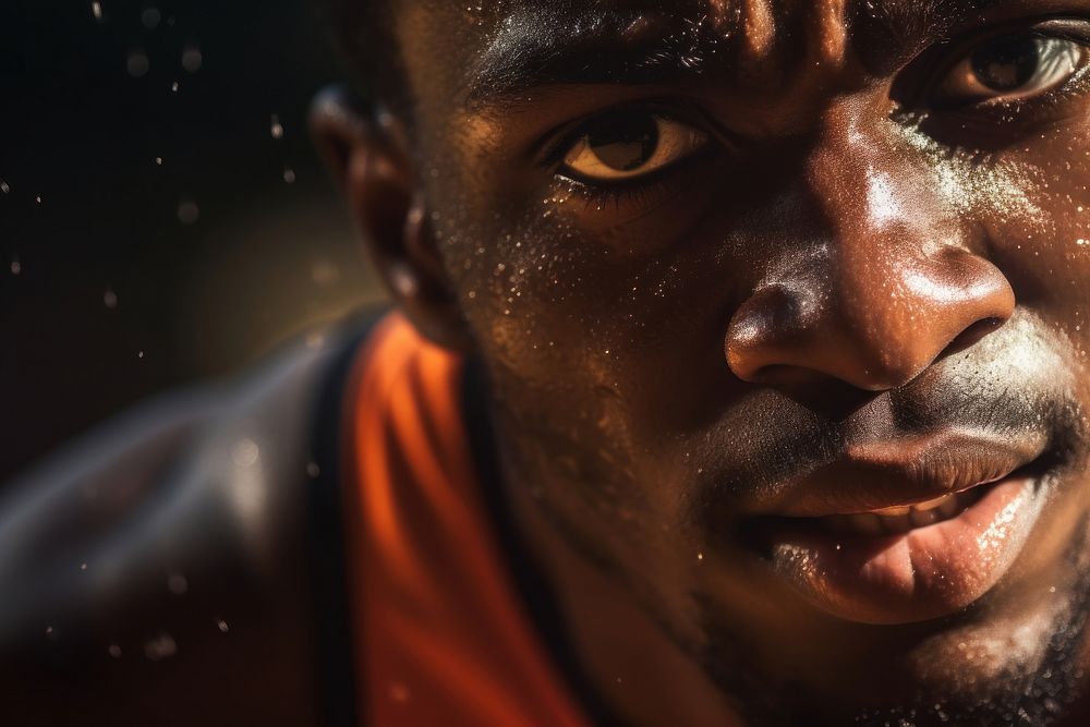 Black man playing basketball adult headshot portrait. AI generated Image by rawpixel.