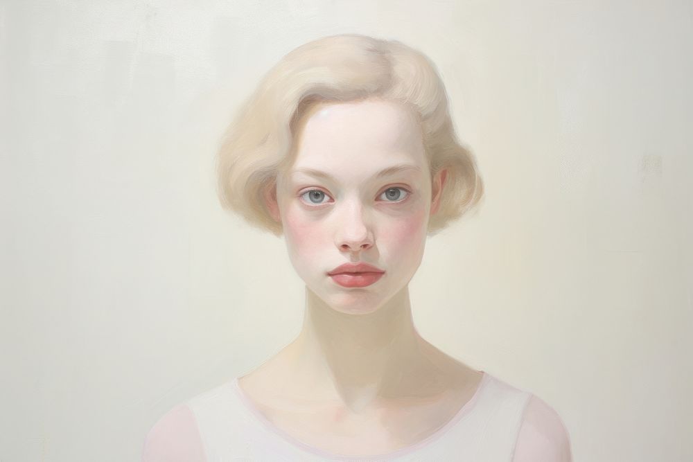 1950s woman portrait painting adult. 
