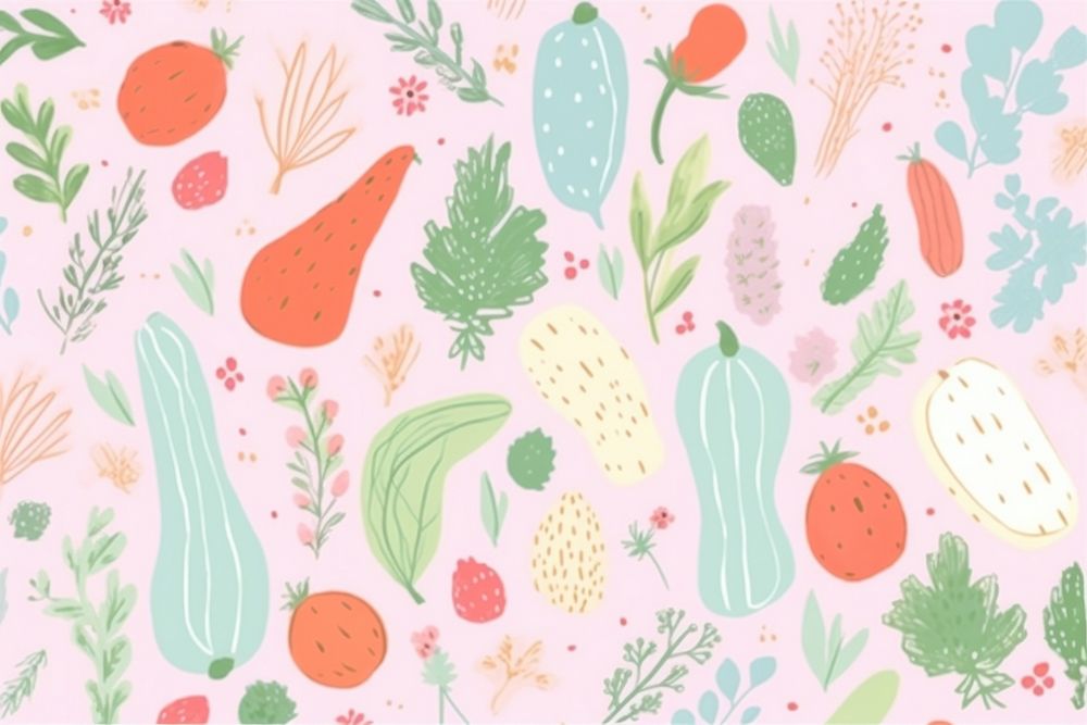 Vegetables pattern art backgrounds. AI generated Image by rawpixel.
