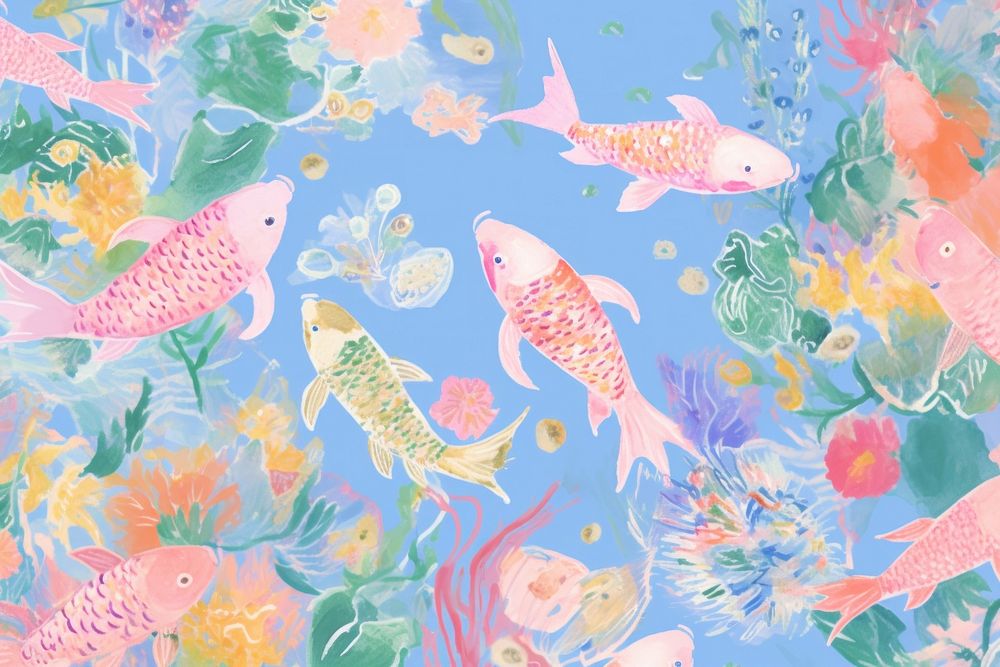 Koi fishs outdoors pattern animal. AI generated Image by rawpixel.