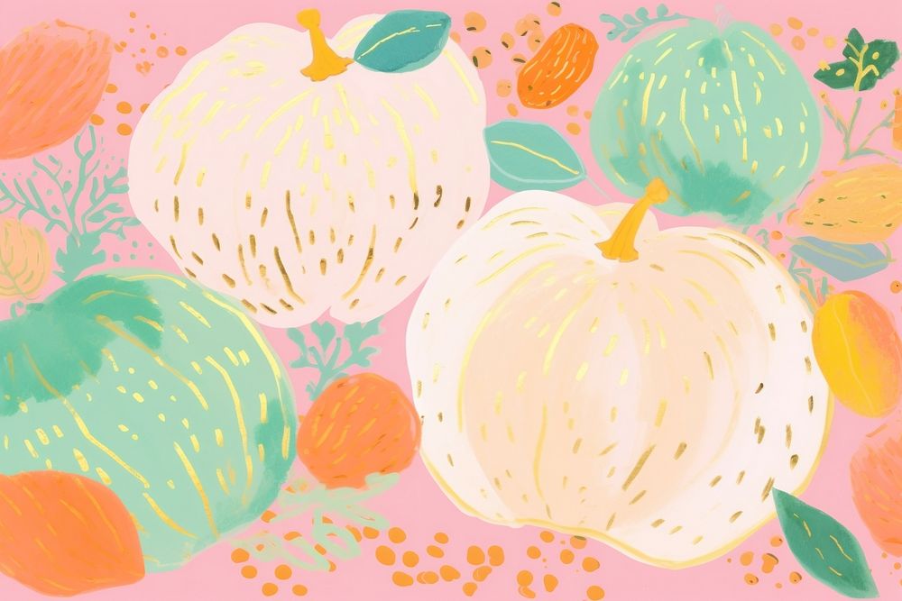 Pumpkin painting fruit plant. AI generated Image by rawpixel.