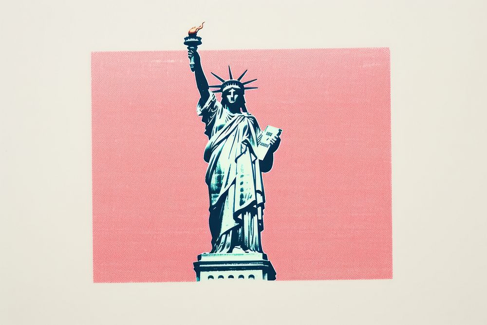 Statue of liberty text art representation. AI generated Image by rawpixel.