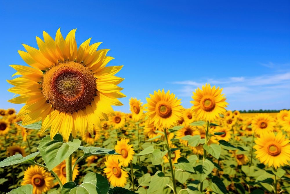 Sunflowers nature field agriculture. AI generated Image by rawpixel.