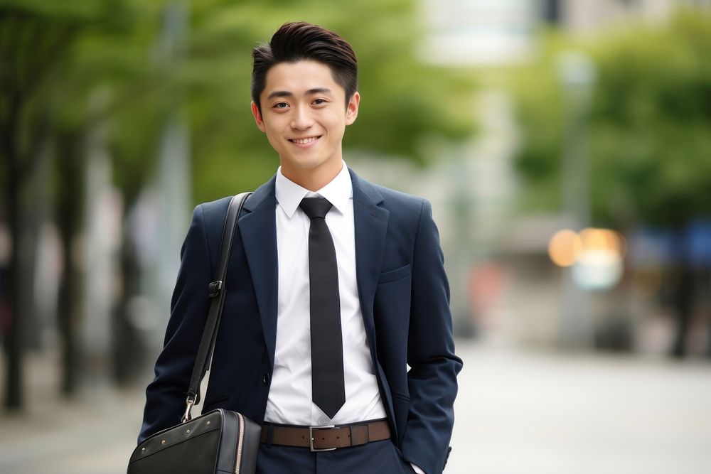 Japanese businessman smiling blazer adult. AI generated Image by rawpixel.