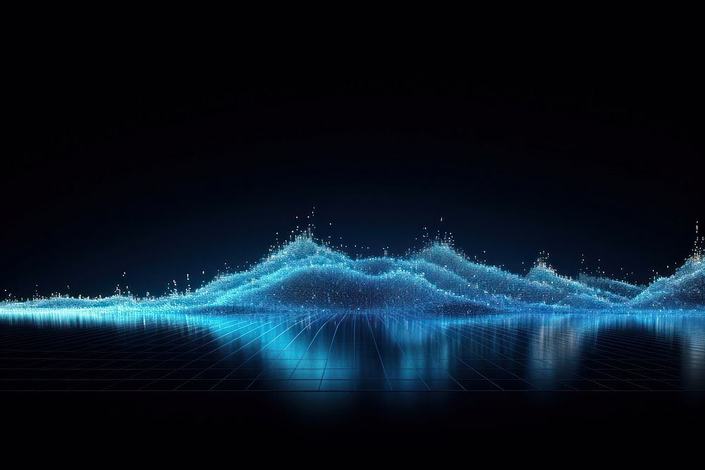 Big data wave nature night illuminated. AI generated Image by rawpixel.