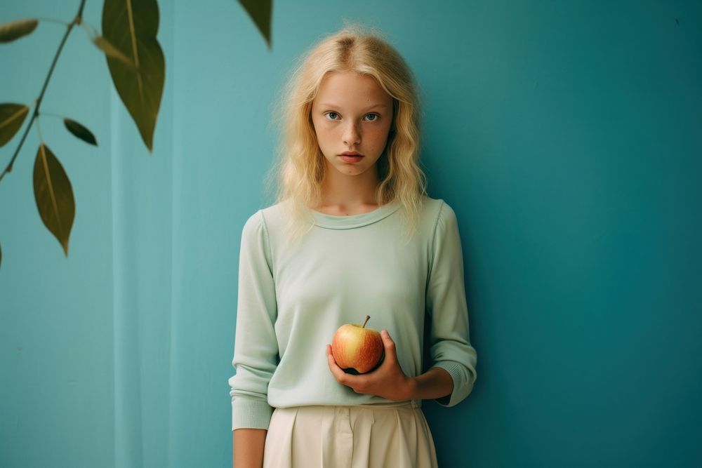 Apple portrait standing fruit. AI generated Image by rawpixel.