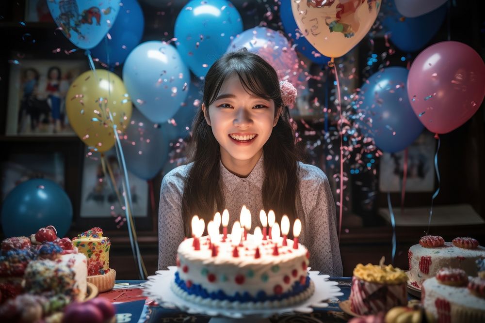 Chinese university student party birthday balloon. AI generated Image by rawpixel.
