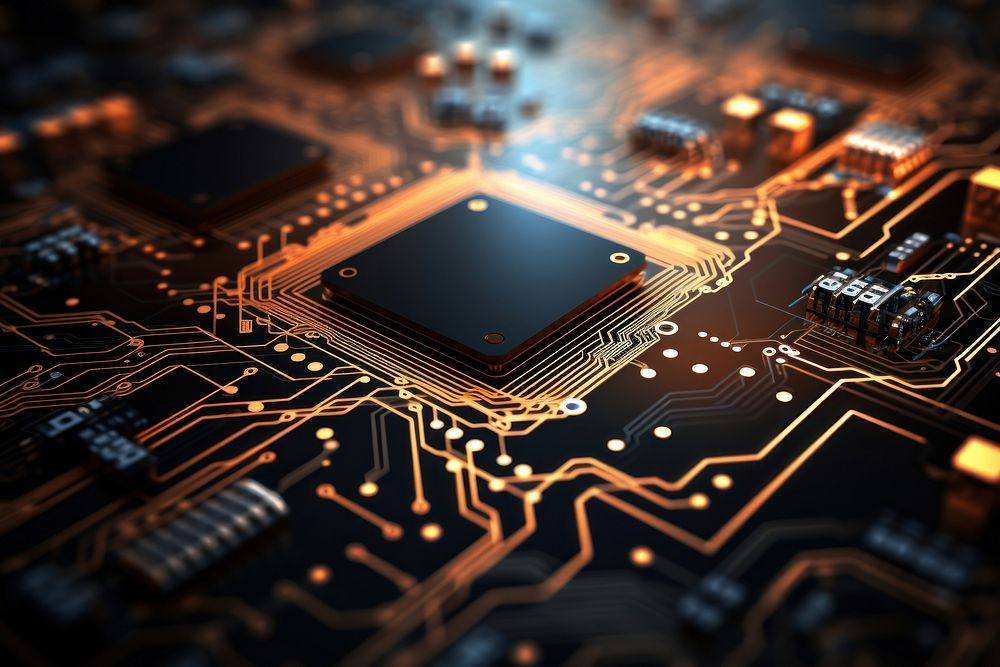 Futuristic circuit board electronics motherboard technology. AI generated Image by rawpixel.