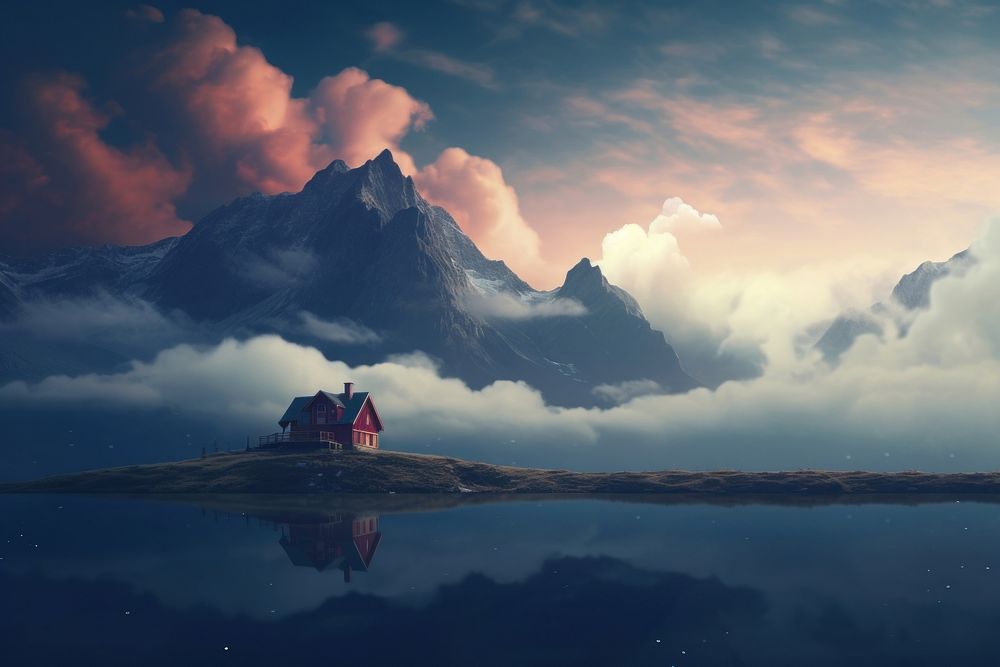 World landscape mountain outdoors. AI generated Image by rawpixel.
