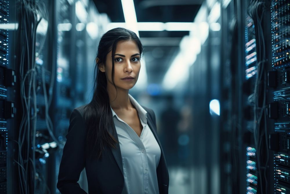 Business Indian woman server technology computer. AI generated Image by rawpixel.
