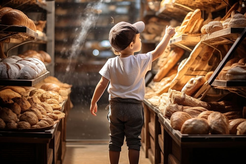 Bakery bread child kid. AI generated Image by rawpixel.