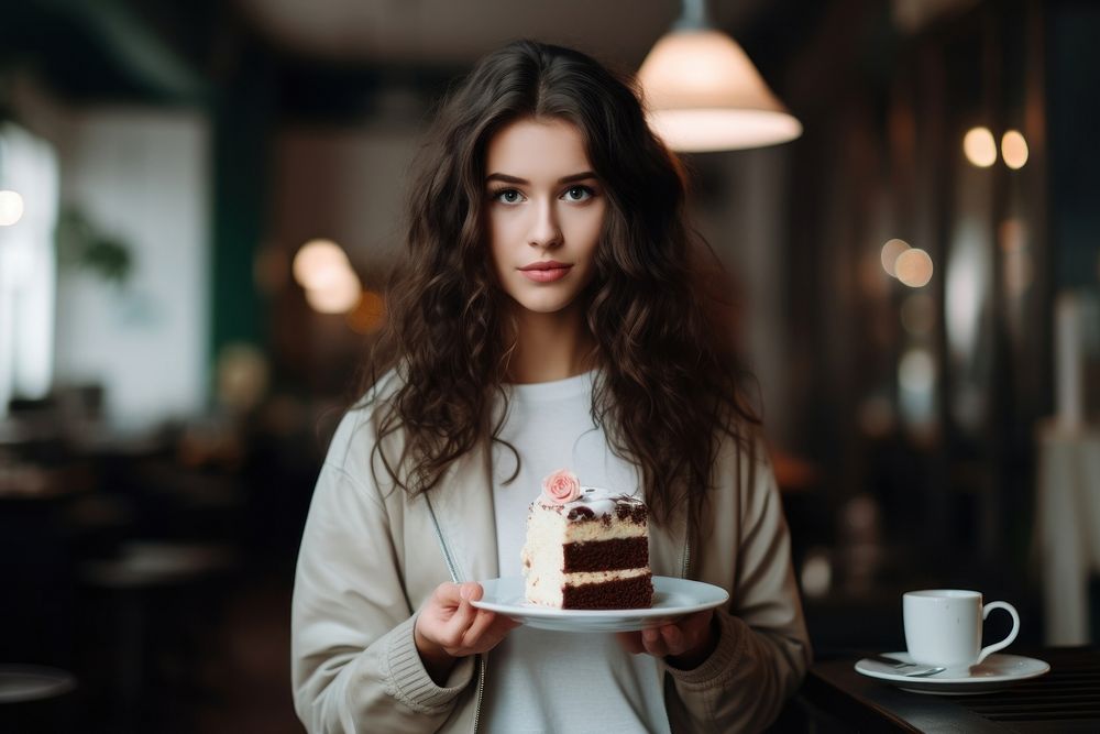 Girl cake dessert adult. AI generated Image by rawpixel.