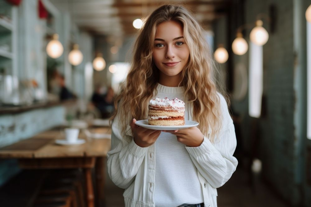 Girl cake dessert food. AI generated Image by rawpixel.