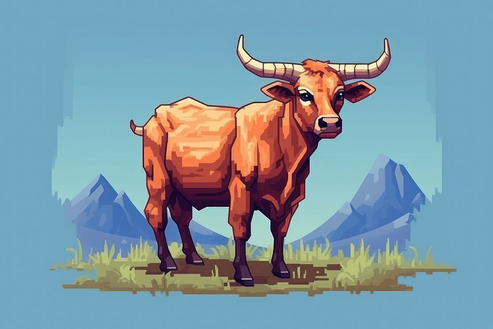 Gaming animal livestock cattle. AI generated Image by rawpixel.