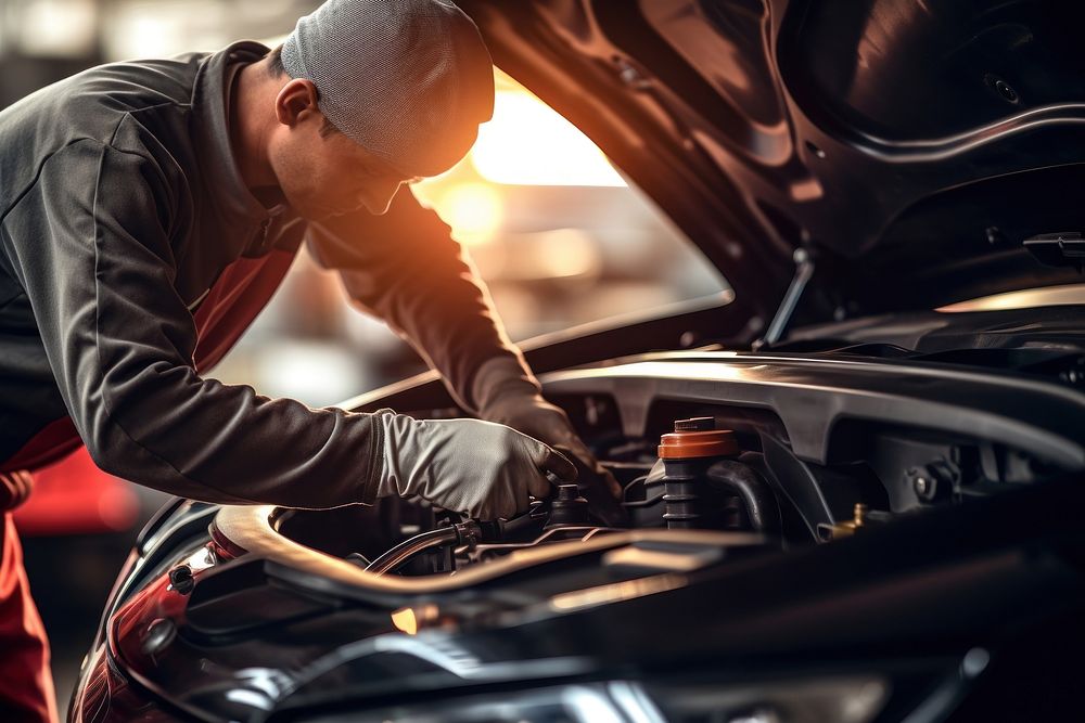 Car service worker repairing vehicle adult transportation technician. AI generated Image by rawpixel.