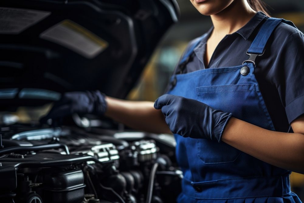 Female car service worker vehicle technician technology. AI generated Image by rawpixel.