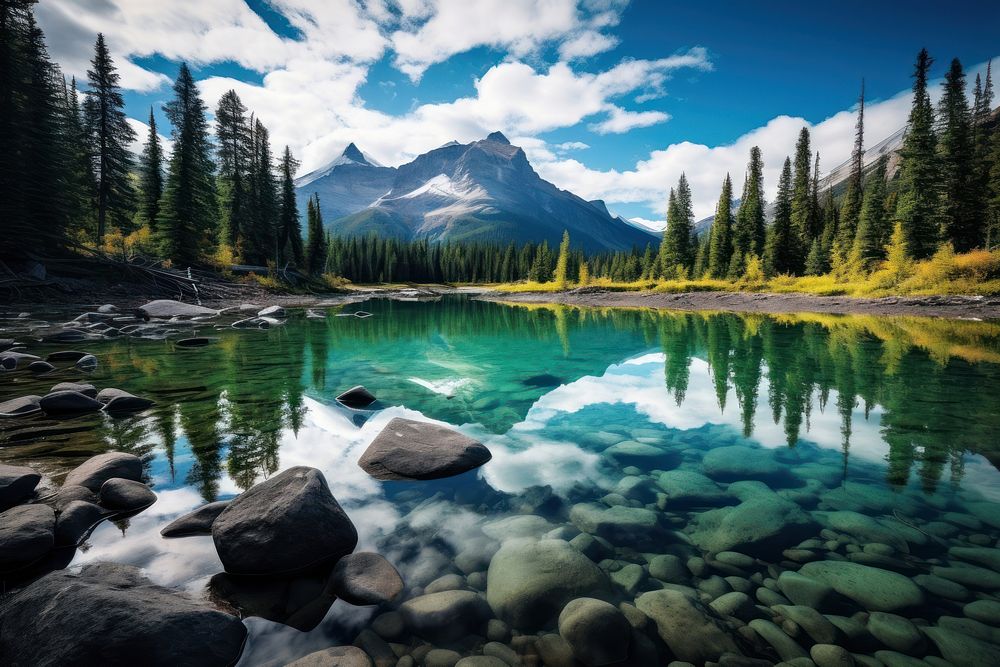 Canada lake landscape wilderness outdoors. AI generated Image by rawpixel.