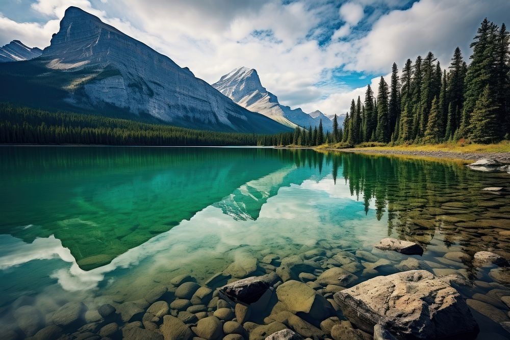 Canada lake landscape wilderness outdoors. AI generated Image by rawpixel.
