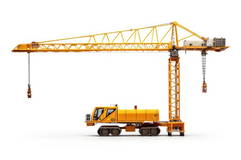 Construction site crane  white background architecture. AI generated Image by rawpixel.