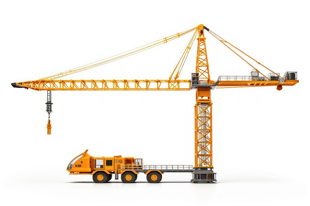 Construction site crane white background architecture development. AI generated Image by rawpixel.