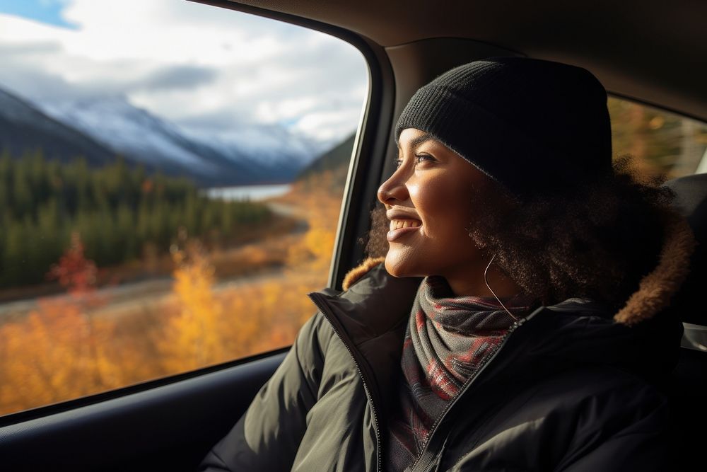 Black woman on road mountain portrait holiday. AI generated Image by rawpixel.