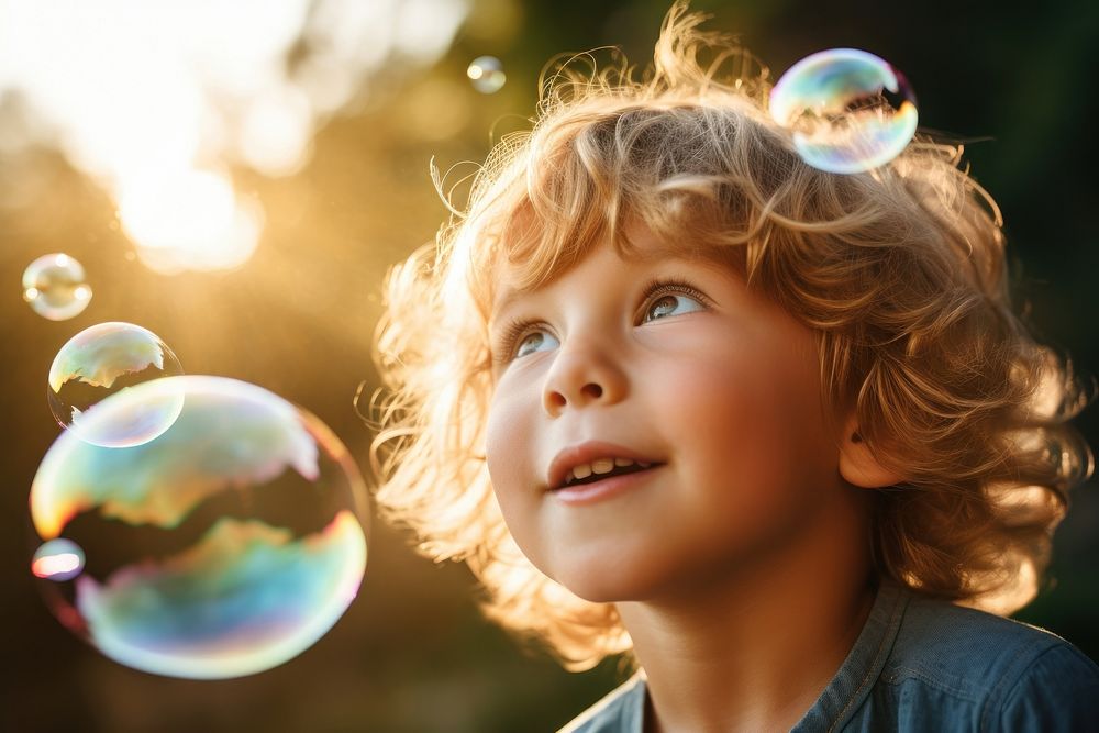 Bubble child portrait blowing. AI generated Image by rawpixel.