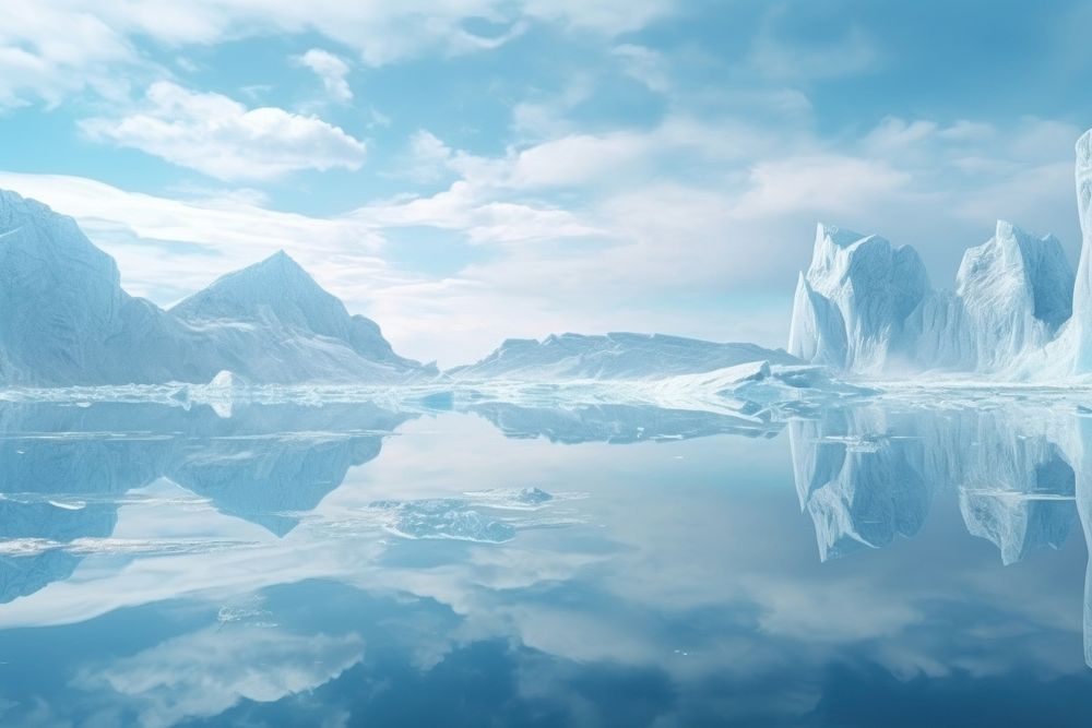 Landscape of mountain iceberg panoramic outdoors glacier. AI generated Image by rawpixel.