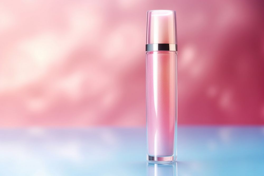Lip gloss on flat texture cosmetics perfume bottle. AI generated Image by rawpixel.