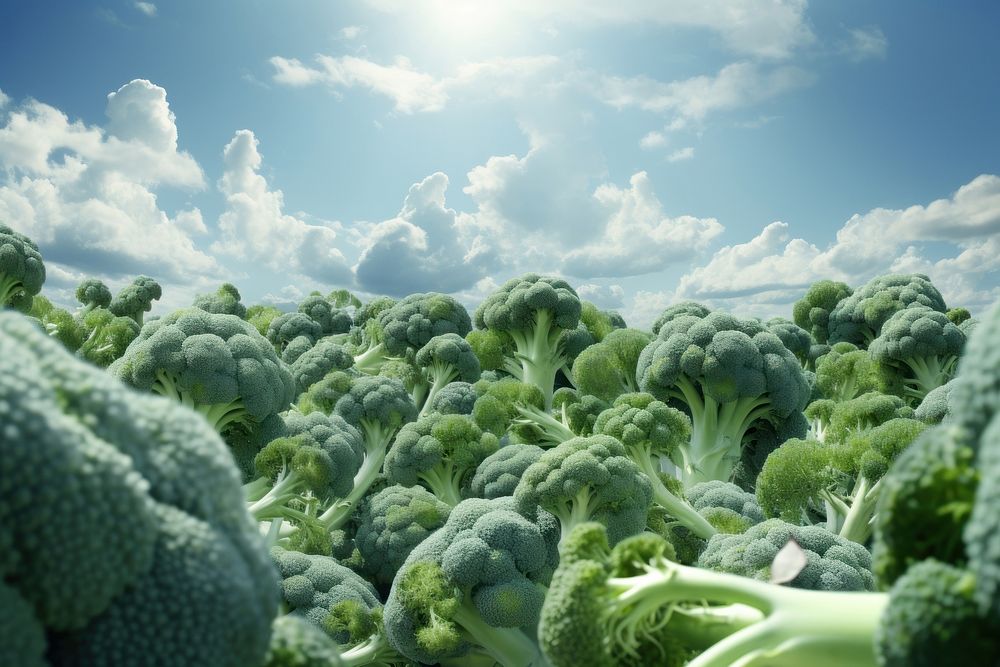 Broccolis backgrounds vegetable cloud. AI generated Image by rawpixel.
