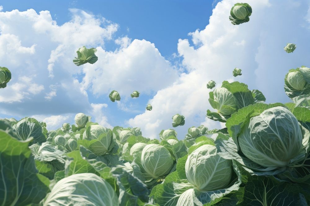 Cabbages backgrounds vegetable outdoors. AI generated Image by rawpixel.