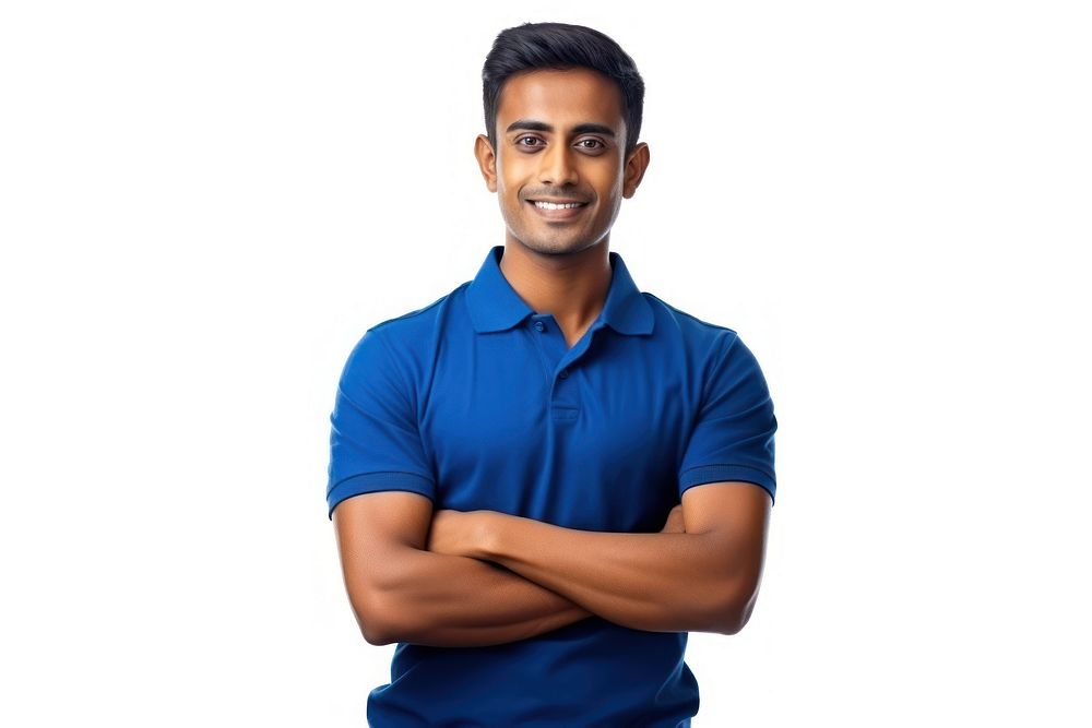 Smiling handsome young indian man standing portrait smiling. AI generated Image by rawpixel.