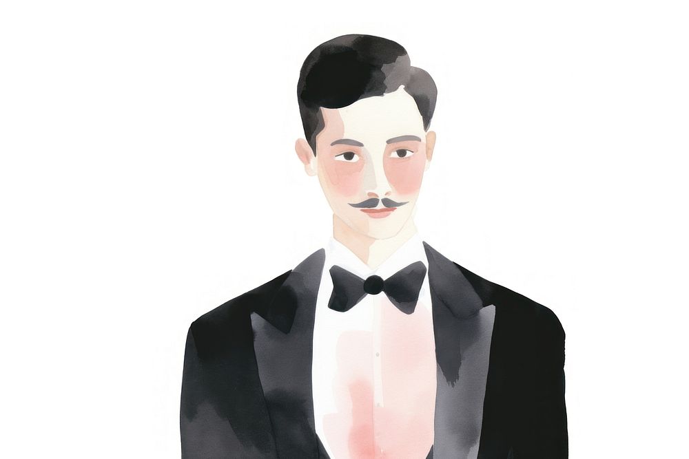 Groom wedding tuxedo adult white background. AI generated Image by rawpixel.