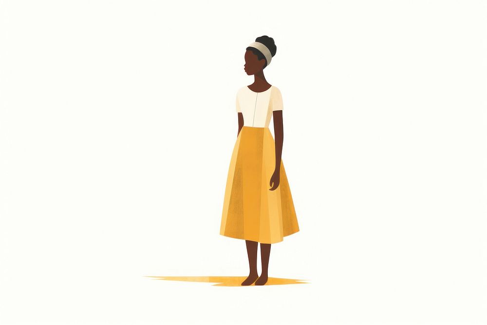 African woman white background elegance standing. AI generated Image by rawpixel.