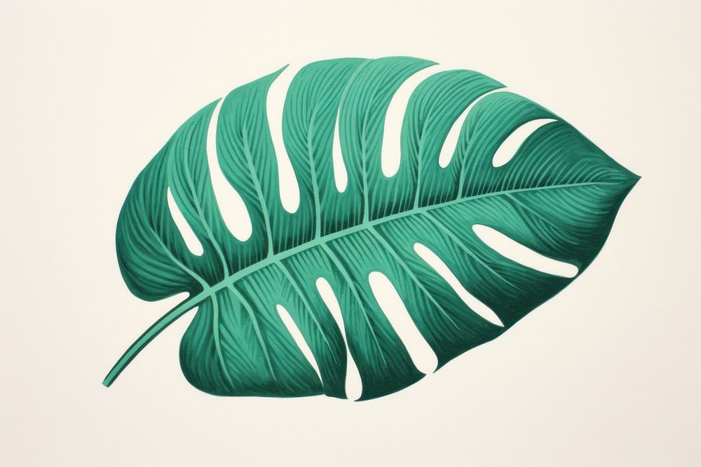 Tropical leaf plant art xanthosoma. AI generated Image by rawpixel.