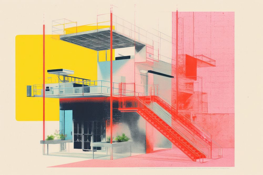Construction architecture staircase building. AI generated Image by rawpixel.