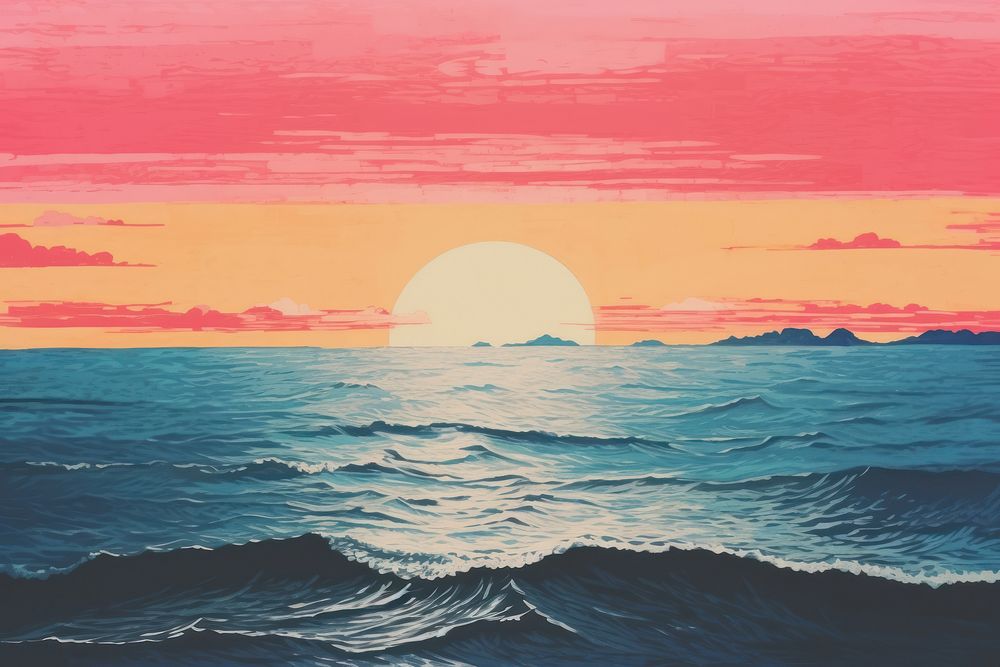 Sunset background outdoors horizon nature. AI generated Image by rawpixel.