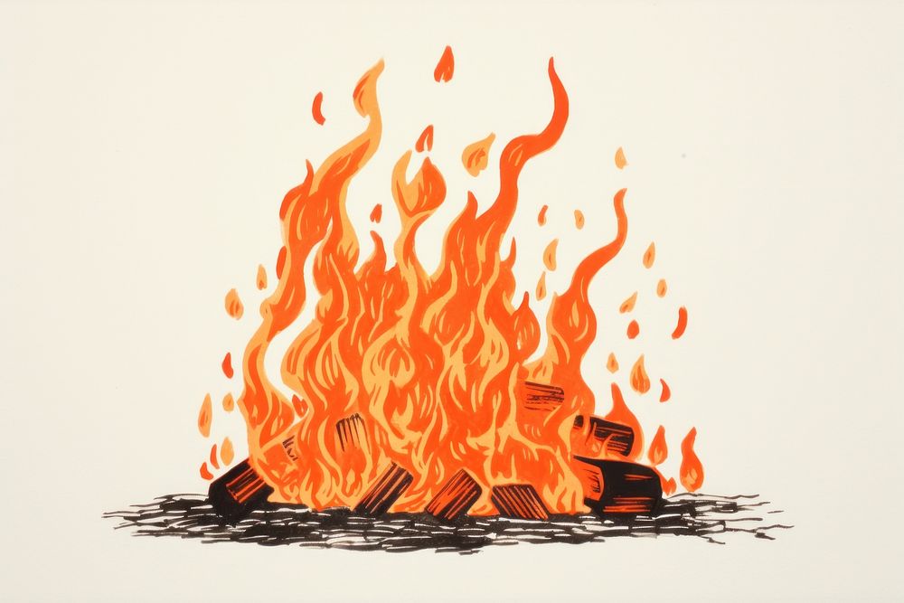Bonfire fireplace destruction creativity. AI generated Image by rawpixel.