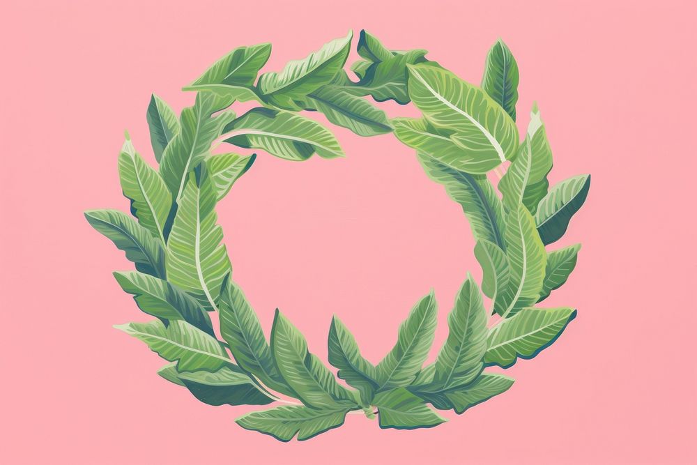 Tropical leaves wreath art green plant. AI generated Image by rawpixel.