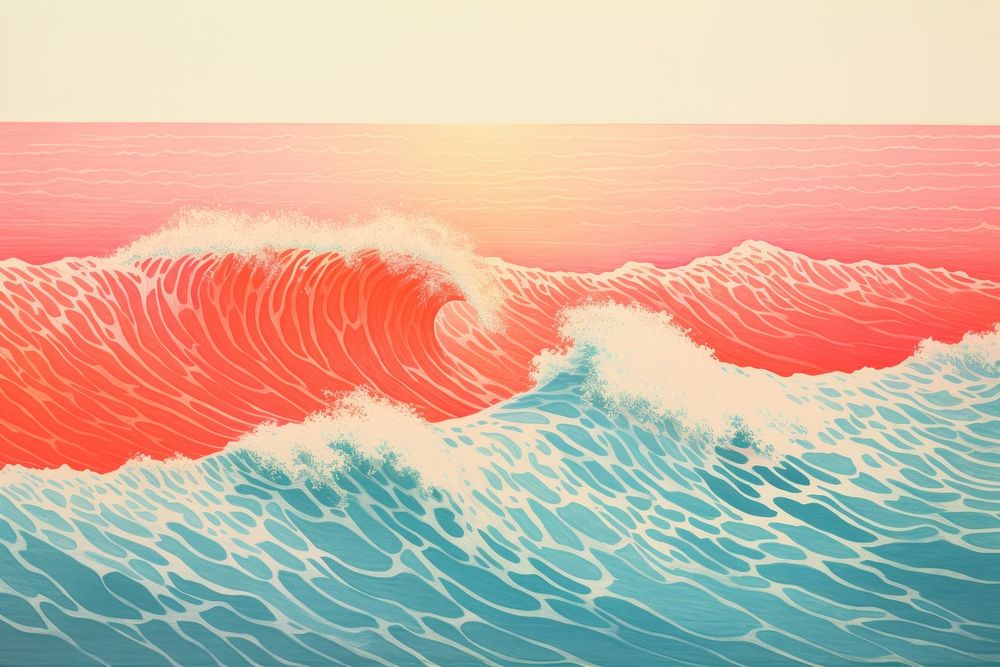 Wave ocean art nature sea. AI generated Image by rawpixel.