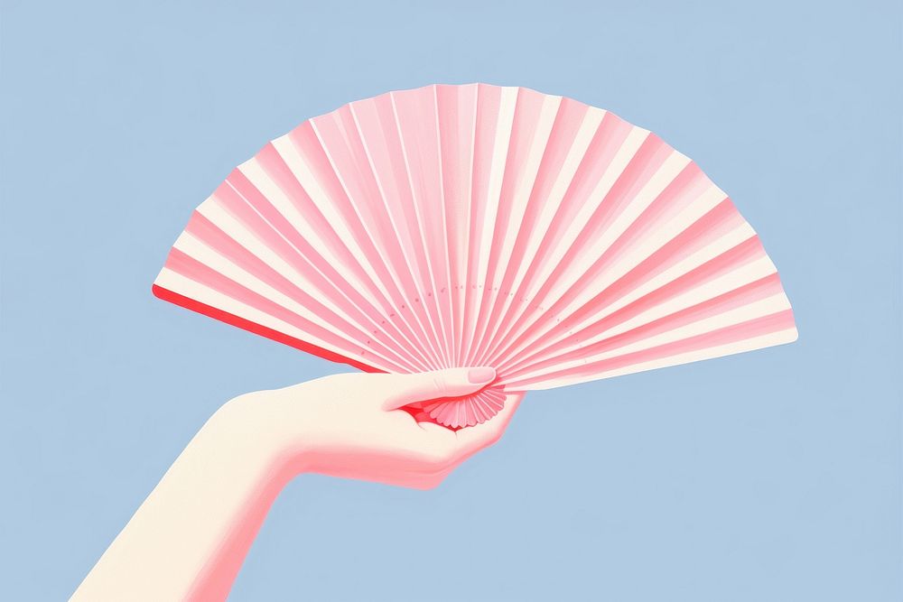 Chinese hand fan invertebrate seashell holding. AI generated Image by rawpixel.